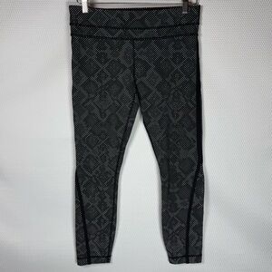 Lululemon Pace Tights Full-On Luxtreme Lights Out Black Ravish Reptile Silver 8
